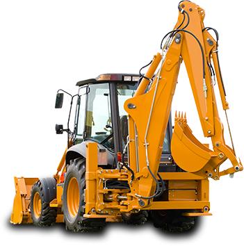 Backhoe with hydraulic cylinders